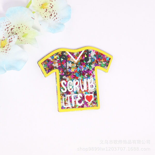 oly-7339fbc94cde899b5ba6c44a64ba810b Wholesale loose powder cartoon nurse clothes letter bag jewelry acrylic pin cute DIY patch accessories