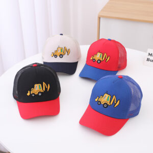 Wholesale Summer children's hat excavator net cap cap European and American cartoon boy truck cap outdoor sunshade baseball cap