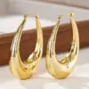 Wholesale Three-dimensional Geometric Earrings For Women In Copper With KC Golden Water Plating And 0.03µm Thickness