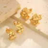 Wholesale PVD Coated Real Gold Plated 18K Gold C Shape 304 Stainless Steel Simple Style Shiny Waterproof Non Tarnish Earrings