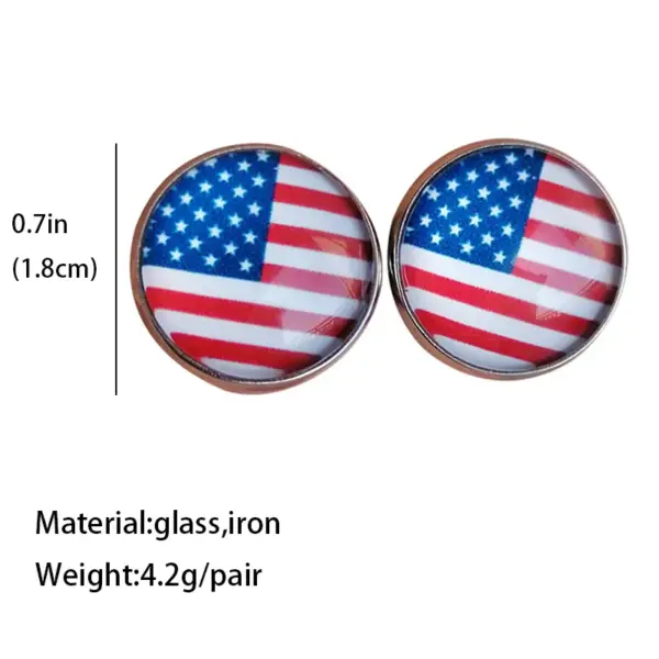 Wholesale American Flag Stud Earrings Featuring Glass Material In Simple Style