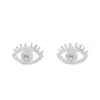 Wholesale Fashionable Full Diamond Devil's Eye Earrings Style Resin Post Studs Geometric And Star Patterns For Women