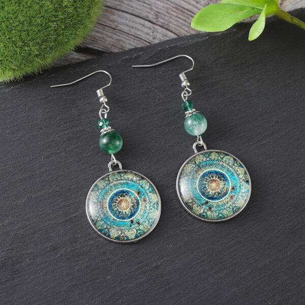oly-735b76ec418b8100183cd9f3fe6d3eab Wholesale Retro Mandala Flower Time Gem Earrings Ethnic Style Dream Catcher Long Pendant Earrings for Women