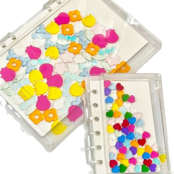 Wholesale Transparent visual notebook diy hand ledger creative stationery a5 notebook 6 hole acrylic quicksand loose-leaf book