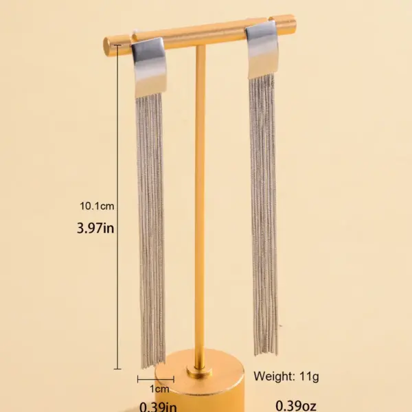 Wholesale Geometric Tassel Drop Earrings For Women In White K Plated Copper With UV Plating And 0.03µm Thickness