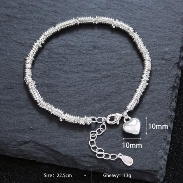 Wholesale Jewelry Simple Style Heart Shape Copper Handmade Chain Bracelets Necklace