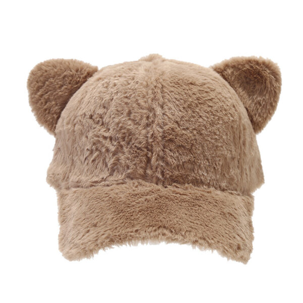 Wholesale Autumn and winter cute cartoon light board cat ears baseball cap girls' college style plush all-match peaked cap fashion