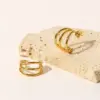 Wholesale PVD Coated Real Gold Plated C Shape 304 Stainless Steel Fashion Waterproof Non Tarnish Ear Studs