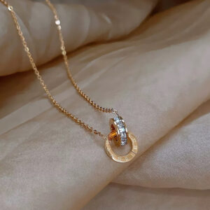 Golden Roman Double-Ring Necklace