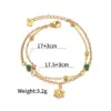Wholesale Two-layer Simple Gold-plated 18K Sun Pendant Bracelet For Women, Simple Design Adjustable Clasp Wrist Accessory