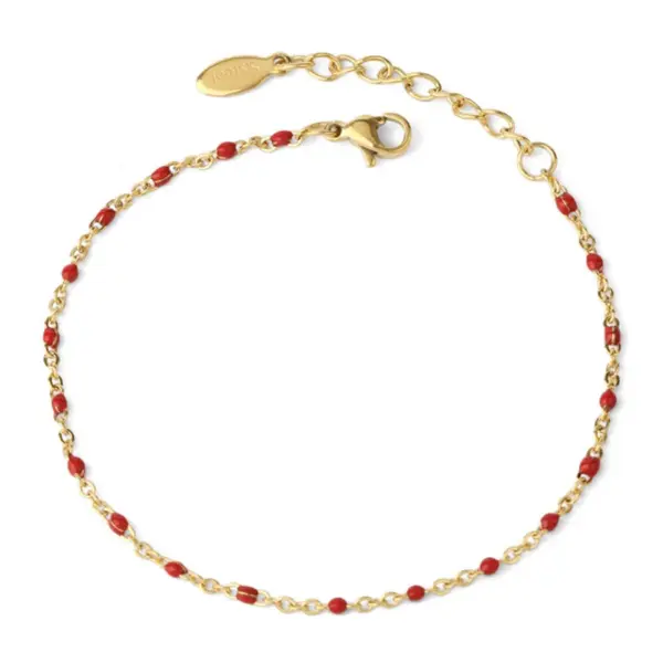 Wholesale 304 Stainless Steel Geometric Enamel Plating Cable Chain Bracelets