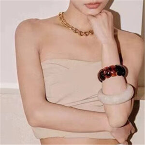 oly-73b8bdcf01e1dc8eac9e4c7ebe8d5c8f Wholesale Large Marble Pattern Exaggerated Colorful Resin Bracelet Retro Geometric Round Smudged Transparent Bracelet