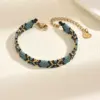 Wholesale British Style Ice Cream Beading Bracelet For Women In Coffer Color With Handmade Glass Chain And Artificial Crystal Inlay