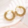 Wholesale Ig Internet celebrity same style earrings stainless steel gold plated hollow ring earrings women's popular earrings