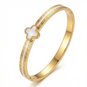 Four-flower white epoxy / True gold plating in full-body stainless steel furnace