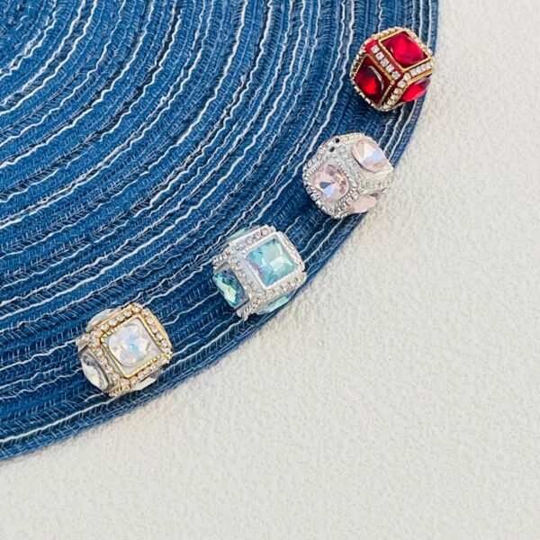 oly-73cc5c230583d4b059458f79be190590 Wholesale Diamond-encrusted Xiyu Square Crystal Soft Pottery Diamond Ball Straight Hole Beads DIY Mobile Phone Chain Key Chain Necklace Bag Chain Accessories