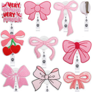 oly-73da3138dabf8ebda44e2765e4374f5a Wholesale Bow ID Clip Decoration Embroidered Cloth Sticker Easy Pull Button Patch Sticker Cherry Alligator Clip Dress-up Embroidered Label Stamp