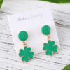 oly-73e131a12268c0d70614cd0457554189 Wholesale St. Patrick's Day Irish Green Clover Pendant Oil Drop Earrings Fashion