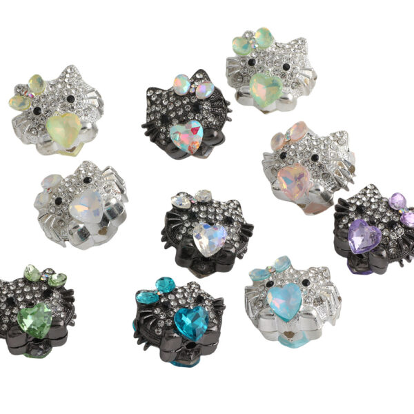 oly-73eaa885b77cf3500f52437a5eb76d88 Wholesale Heavy industry cute cartoon cat drill ball straight hole beads DIY mobile phone chain key chain bag chain accessories