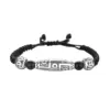 Wholesale Vintage Lulu Men's Bracelet Handmade Woven Beads Black Rope Simple British Style Geometric Copper Bracelet
