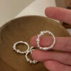 Wholesale Irregular metal fragments, silver, and pearl ring/band