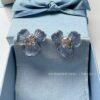 Wholesale HEFANG blue iris earrings elegant temperament dopamine small flower wind silver earrings Valentine’s Day gift