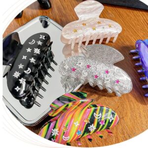 oly-740ffdc9367afdd1de88b9b735d8bbe3 Wholesale Dotted Diamond Star Moon Clip Back of Head Hair Shark Clip Light Luxury Texture Valentine's Day Hair Clip