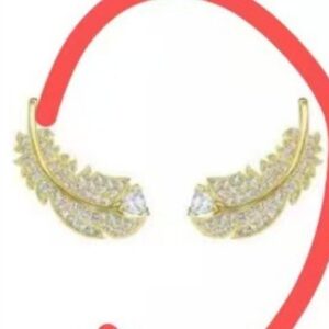 Gold feather earrings