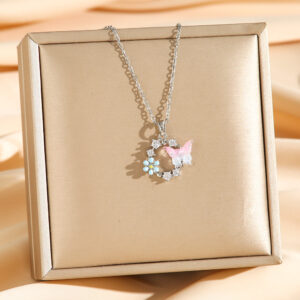 8694 silver circle butterfly