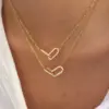 Wholesale Women's Classic Style 18K Gold 304 Stainless Steel + White Rhinestone Double Ring Necklace Earring Set 18K Real Gold Plated Vacuum Electroplating (In Furnace) Zircon Geometric Pattern (Jewelry) Waterproof Non-Fading Asymmetric Handmade Chain Jewelry Set For Women
