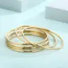 Wholesale 304 Stainless Steel Solid Color Electroplating 18k Gold Plating Formal Waterproof Non Tarnish Bangle