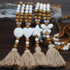 Wholesale Bohemian Dress Accessories Wooden Beads Tassel Pentagonal Stars Butterfly Long Necklace Vintage Artistic Beach Jewelry