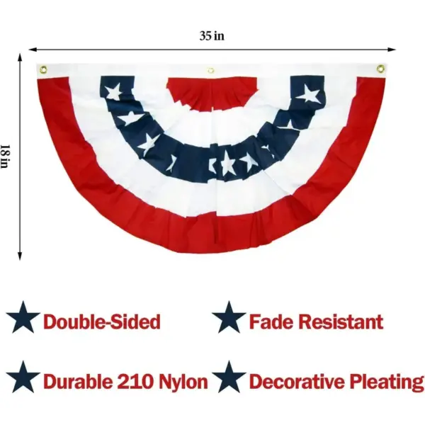 oly-7463f44d690b2376f533f6281c5e7ee8 Wholesale 4th Of July Independence Day Decorations Foldable Semi-Circular Flag Outdoor Courtyard Arrangement Fan-Shaped Polyester Simple
