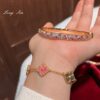 Wholesale Eco-friendly copper full diamond rose garden gradient pink diamond bracelet