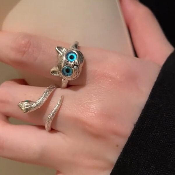 oly-74741cf52962ca02bf2ce6f570400f14 Wholesale Cat Snake Ring for Women Fashion Personality Minimalist Index Finger Ring Temperament Internet Celebrity Best Friend Ring