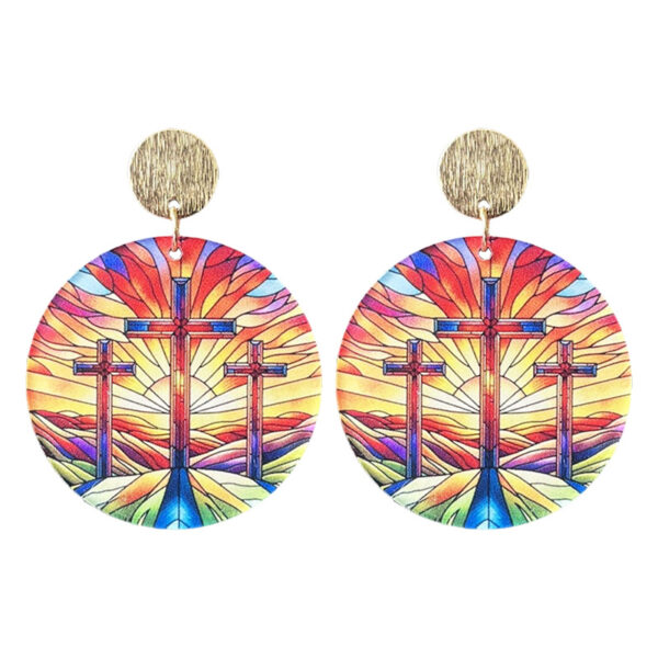 Wholesale Supply Easter Women Earrings Acrylic Print Spring and Summer Color Elements Flower Fashion Earrings