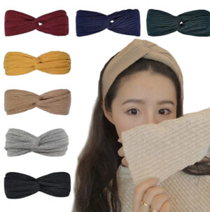 oly-7485279c0c9f72b35cb580079c1f38a4 Wholesale Knitted Cross Headband Face Wash Hair Band Solid Color Elastic Hair Band Yoga Sports Hair Band Headband Women