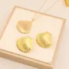 Wholesale Waterproof Non Tarnish Shell Stud Earrings For Women With 0.03µm 18K Real Gold Plated 304 Stainless Steel Water Plating