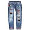 oly-749842b568948e0a2de5139bc5145271 Wholesale Leopard Print Hole Print Pants Casual WISH Loose Washed Jeans