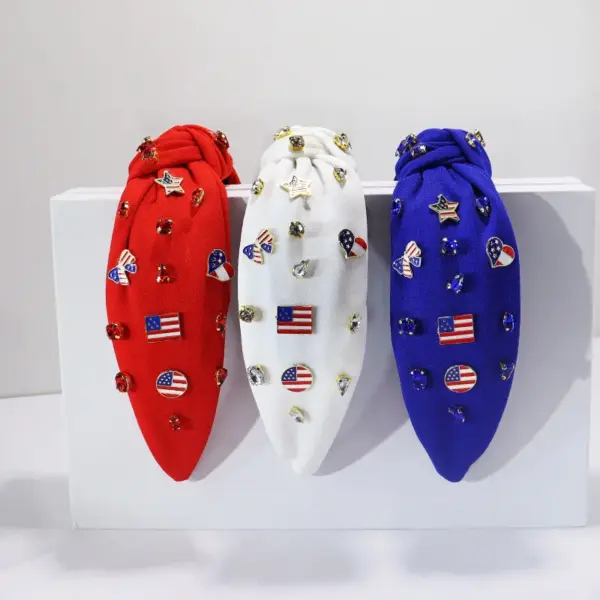 oly-74ac9fe7416762b6b945876686c4d073 Wholesale Flag Series Women's Alloy Hairband With Rhinestones Holiday Oil Drop Crown Spring Summer