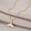 Wholesale 18k Gold-plated Fashionable Fishtail Drop Glue Stainless Steel Necklace Women's Simple Elegant Clavicle Chain All-match Light Luxury Style Decoration