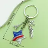 Wholesale Independence Day Flag Heart Star American European Style Keychain Earring Pendant Alloy Crafted Festive Fashion Accessory