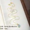 Wholesale Geometric Necklace For Women With Amazonite Inlay, Copper Base, 18K Real Gold Electroplated Bezel Setting And Box Chain