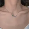 Wholesale Flowers Necklace With Copper Pendant Featuring Cat's Eye Stone Inlay, Electroplated Brass, Designed For Couples