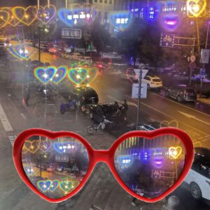 Wholesale TikTok Same Style Love Light Special Effect Glasses Ins Internet Celebrity Valentine's Day Gift Peach Heart Change Love Creative Glasses
