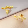 Wholesale 1 Pair Romantic Sweet Streetwear Geometric Inlay Copper Zircon 18K Gold Plated K Gold Plated Silver Plated Copper Earrings