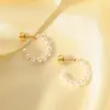 Wholesale Fashion Geometric Plating 304 Stainless Steel No Inlaid PVD Coated Earrings