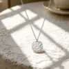 oly-7541d19ff7667a9cf27754430af9353b Wholesale Round Necklace For Independence Day, Unisex 14K Real Gold Plated With Hypoallergenic Box Chain