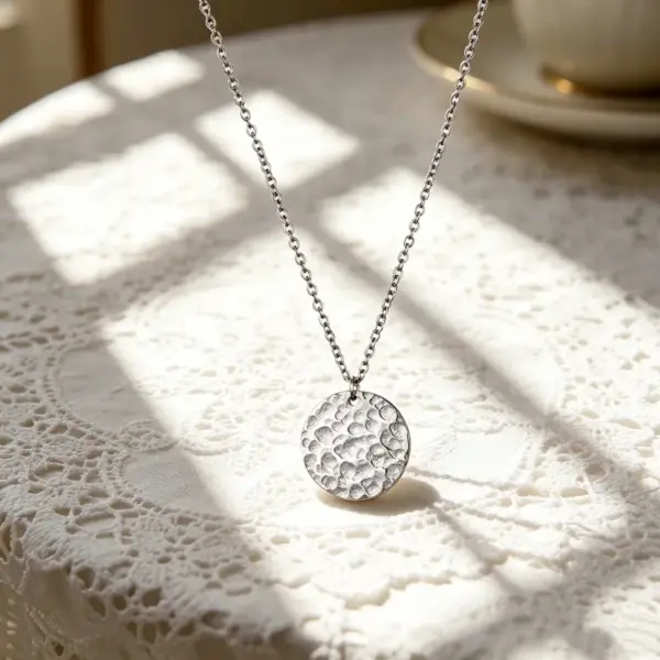 oly-7541d19ff7667a9cf27754430af9353b Wholesale Round Necklace For Independence Day, Unisex 14K Real Gold Plated With Hypoallergenic Box Chain