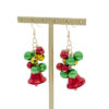 Wholesale Christmas red and green color matching bell earrings creative simple color tassel earrings Christmas Carnival earrings